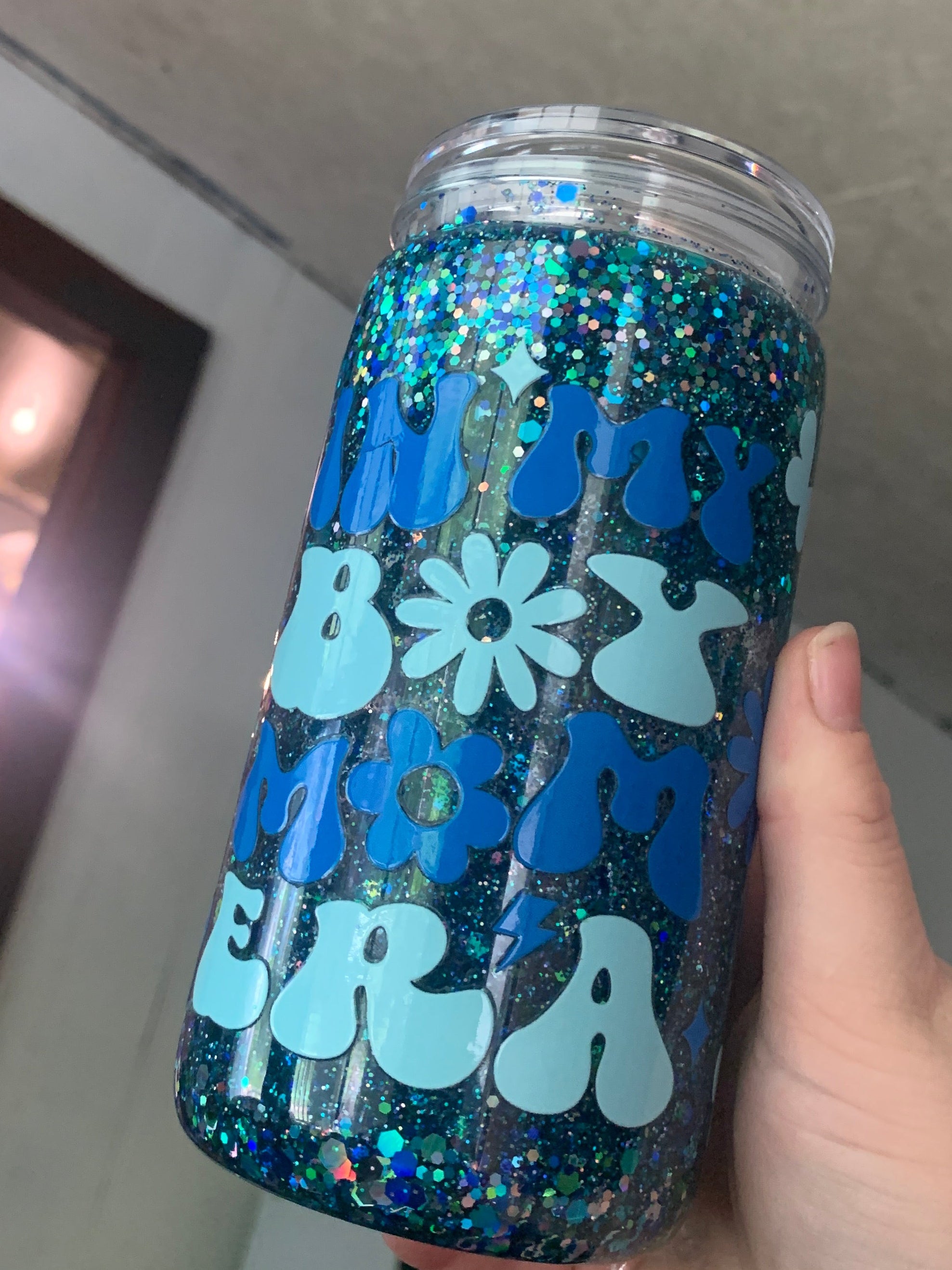 In My Boy Mom Era Snowglobe Tumbler 16oz